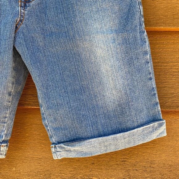 T & Y Fashion Straight High Waisted Cuffed Blue Jean Shorts Denim - Picture 4 of 13